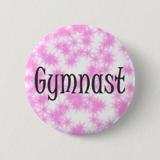 Gymnast Roze en Wit Ronde Button 5,7 Cm (Voorkant)