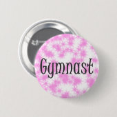 Gymnast Roze en Wit Ronde Button 5,7 Cm (Voorkant /achterkant)