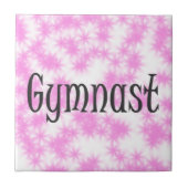 Gymnast Roze en Wit Tegeltje (Voorkant)