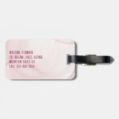 Gymnast roze gepersonaliseerd bagagelabel (Achterkant horizontaal)