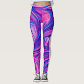 Gymnast Roze/Paarse/Blauwe Swirl Leggings (Voorkant)