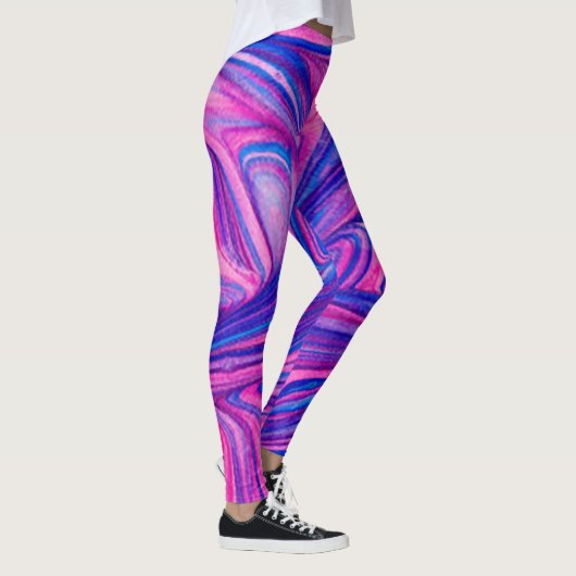 Gymnast Roze/Paarse/Blauwe Swirl Leggings (Rechts)