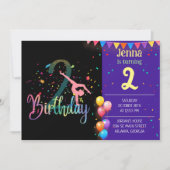 Gymnast schattige kinderen verjaarfeest met kleurr kaart (Voorkant)