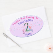 Gymnast schattige kinderen verjaarfeest met kleurr ovale sticker (Envelop)