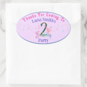 Gymnast schattige kinderen verjaarfeest met kleurr ovale sticker (Tas)