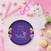 Gymnast schattige kinderen verjaarfeest met kleurr papieren bordje (Feest)