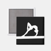 Gymnast silhouet magneet zwart (Voorkant / Achterkant)