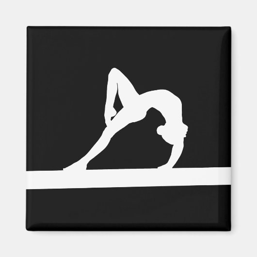 Gymnast silhouet magneet zwart (Voorkant)