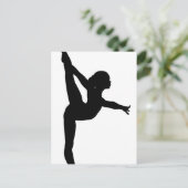 Gymnast Silhouette Briefkaart (Staand voorkant)