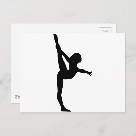 Gymnast Silhouette Briefkaart (Voorkant / Achterkant)