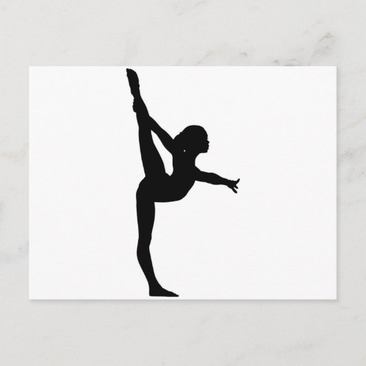 Gymnast Silhouette Briefkaart (Voorkant)