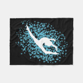 Gymnast Silhouette Fleece Deken (Voorkant (Horizontaal))