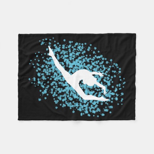 Gymnast Silhouette Fleece Deken (Voorkant (Horizontaal))