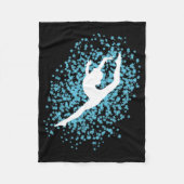 Gymnast Silhouette Fleece Deken (Voorkant)