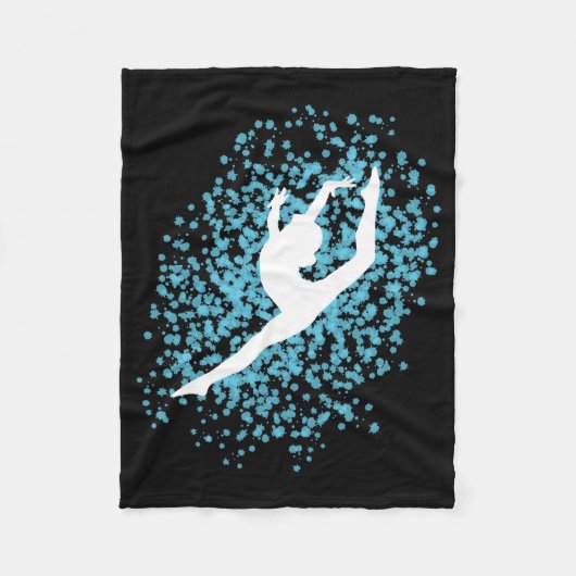 Gymnast Silhouette Fleece Deken (Voorkant)