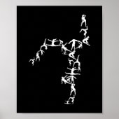 gymnast silhouette gymnastiek danshandgreep poster (Voorkant)