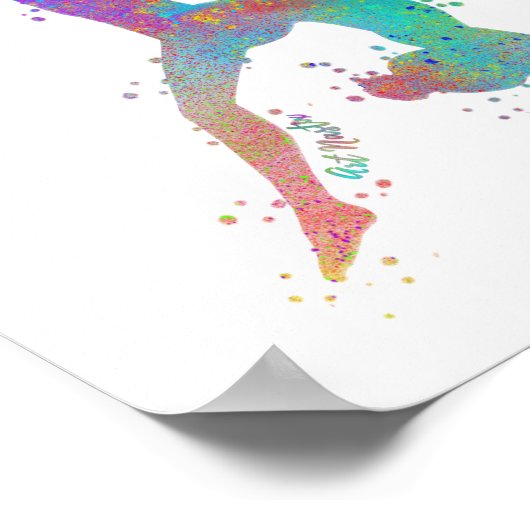 Gymnast Silhouette Kunst Poster (Hoek)