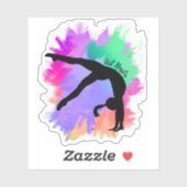 Gymnast Silhouette Kunst Sticker (Vel)