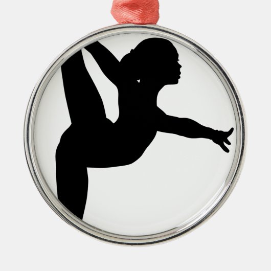 Gymnast Silhouette Metalen Ornament (Voorkant)