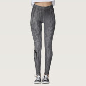 gymnast silhouette op grijs hout leggings (Voorkant)