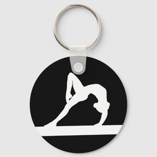 Gymnast Silhouette Sleutelhanger Black (Voorkant)