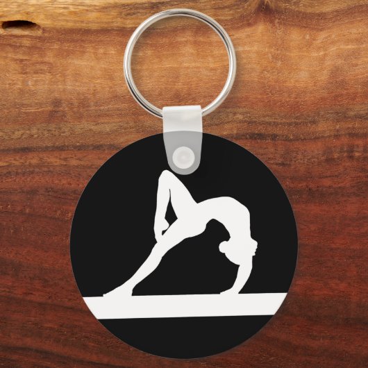 Gymnast Silhouette Sleutelhanger Black (Voorkant)