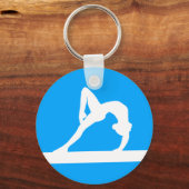 Gymnast Silhouette Sleutelhanger Blue (Voorkant)