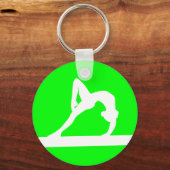 Gymnast Silhouette Sleutelhanger Green (Voorkant)