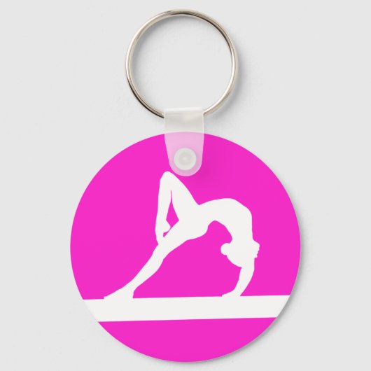 Gymnast Silhouette Sleutelhanger Pink (Voorkant)
