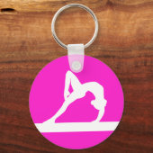 Gymnast Silhouette Sleutelhanger Pink (Voorkant)