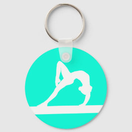 Gymnast Silhouette Sleutelhanger Turquoise