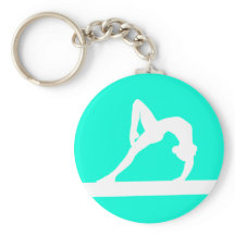 Gymnast Silhouette Sleutelhanger Turquoise
