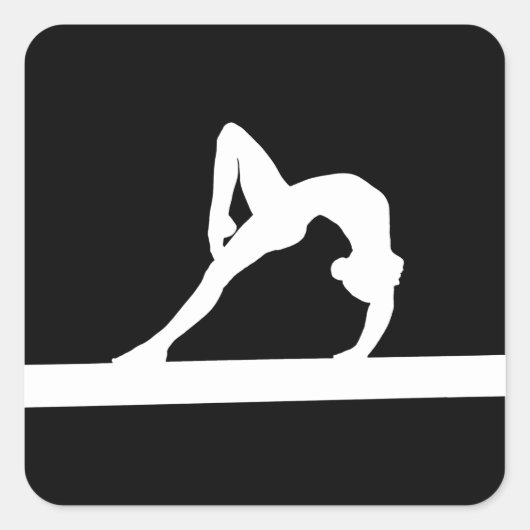 Gymnast Silhouette Sticker Zwart (Voorkant)