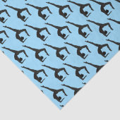 Gymnast Silhouette vliegen op blauw Tissuepapier (Detail)