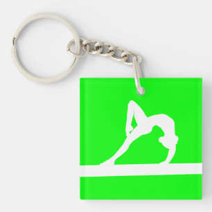 Gymnast Sleutelhanger met naam Groen