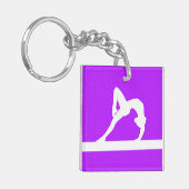 Gymnast Sleutelhanger met naam Paars (Voorkant Links)