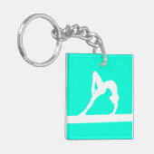Gymnast Sleutelhanger met naam Turquoise (Voorkant Links)
