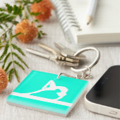 Gymnast Sleutelhanger met naam Turquoise (Voorkant Rechts)
