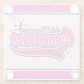 Gymnast Split Leap Gymnastiek op maat Glazen Onderzetter (Achterkant)