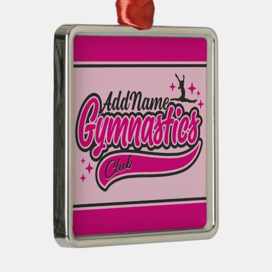 Gymnast Split Leap Gymnastiek op maat Metalen Ornament (Rechts)