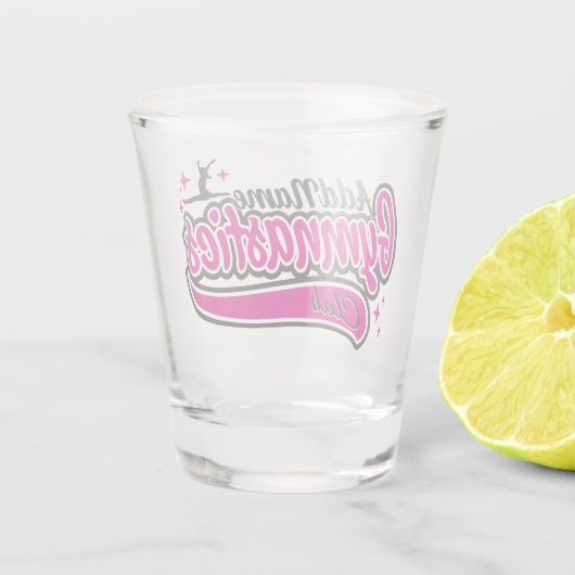 Gymnast Split Leap Gymnastiek op maat Shot Glas (Achterkant)