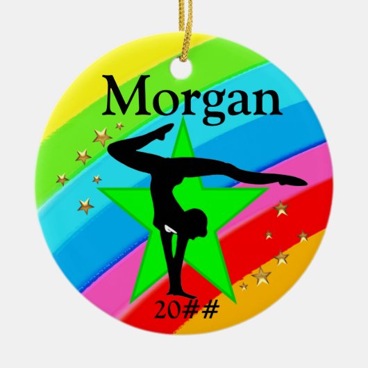 GYMNAST SUPER STAR GEPERSONALISEERD ORNAMENT (Voorkant)