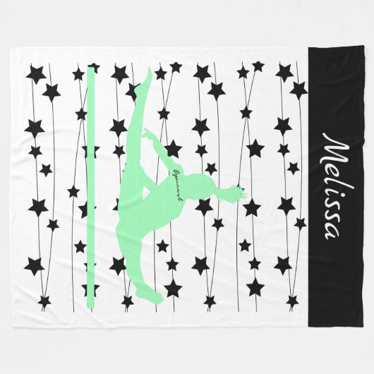 Gymnast Swirling Stars Fleece Deken (Voorkant (Horizontaal))