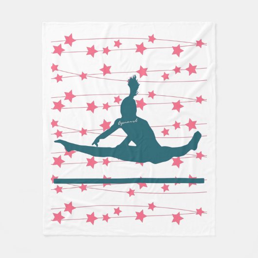 Gymnast Swirling Stars Fleece Deken (Voorkant)