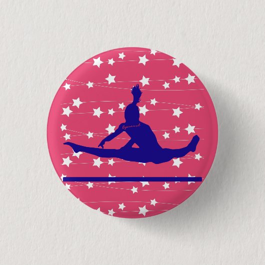 Gymnast Swirling Stars Ronde Button 3,2 Cm (Voorkant)