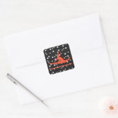 Gymnast Swirling Stars Vierkante Sticker (Envelop)