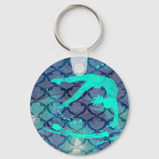 Gymnast Tribal Pattern Blue Sleutelhanger (Voorkant)