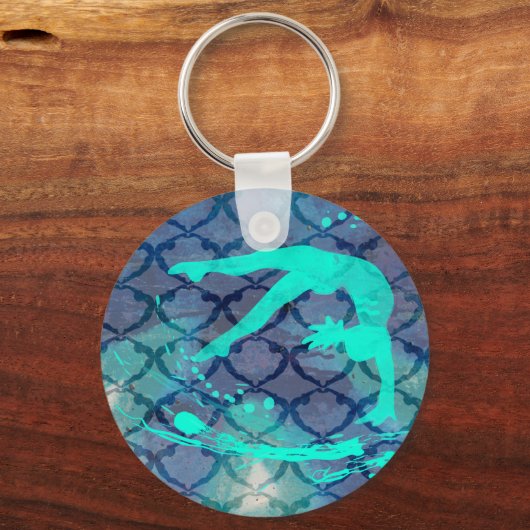 Gymnast Tribal Pattern Blue Sleutelhanger (Voorkant)