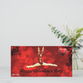 Gymnast Valentijnsdag fotokaart Feestdagenkaart (Staand voorkant)