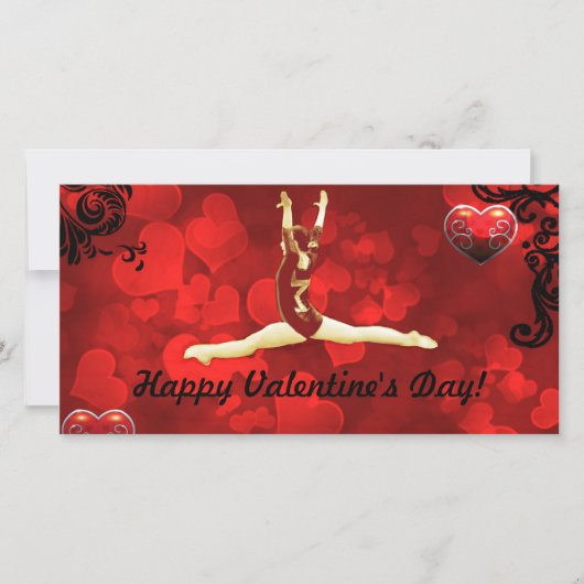 Gymnast Valentijnsdag fotokaart Feestdagenkaart (Voorkant)